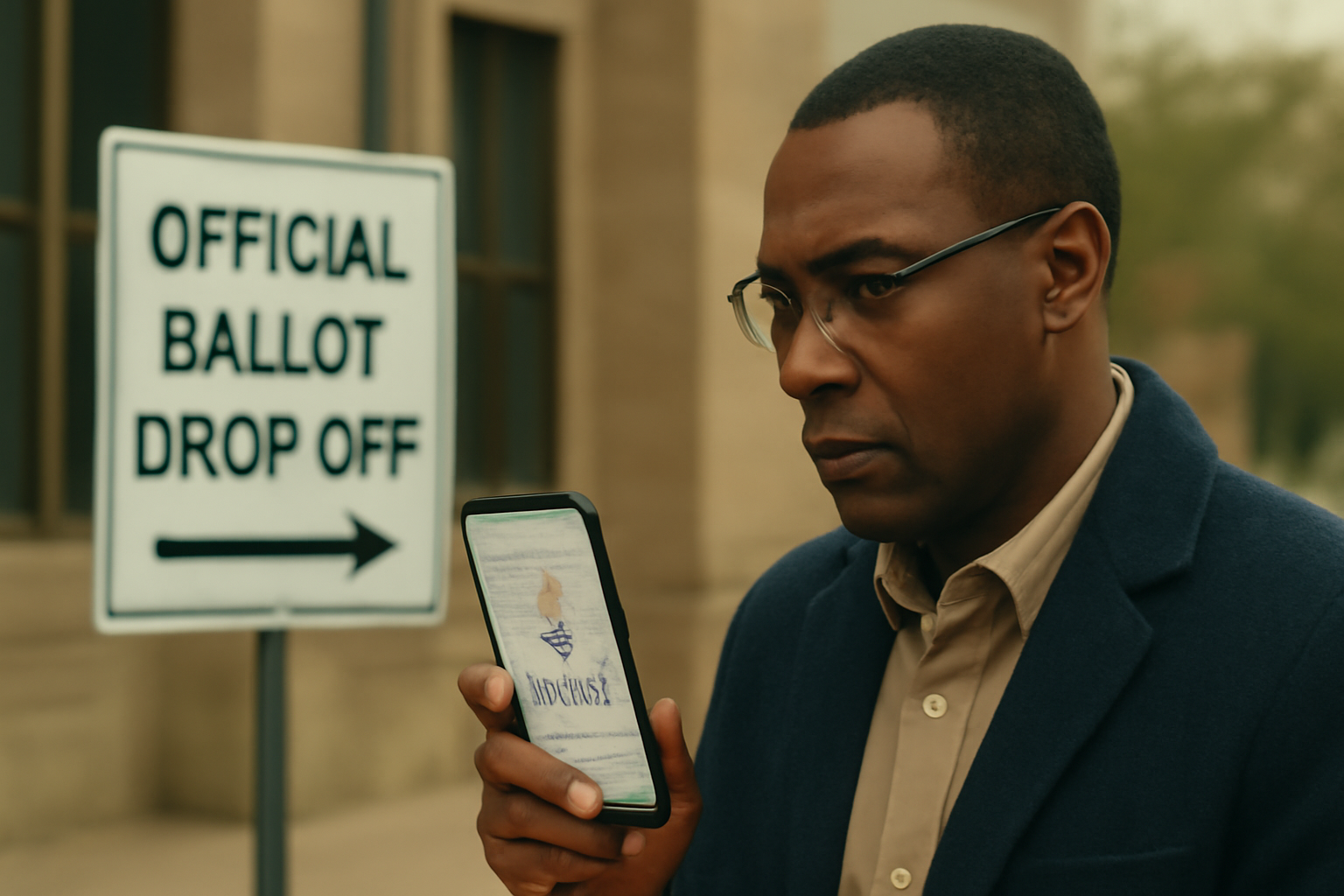 Editorial illustration for: Maintaining Accurate Official Ballot Drop-Off Locations on Google Maps