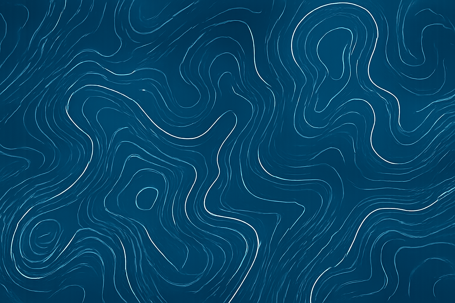 An abstract data graphic featuring overlapping, blue and white contoured shapes, resembling topographic lines or heatmaps, illustrating shifting data patterns.