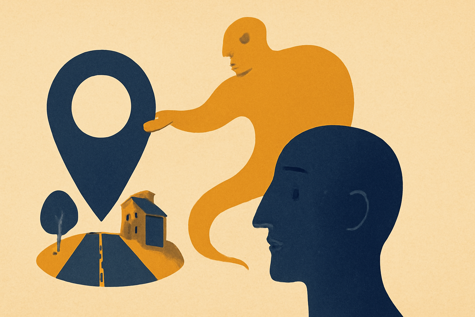 Editorial illustration for: Google Melds Street View with Project Genie: Real-World Locations as Playable Environments